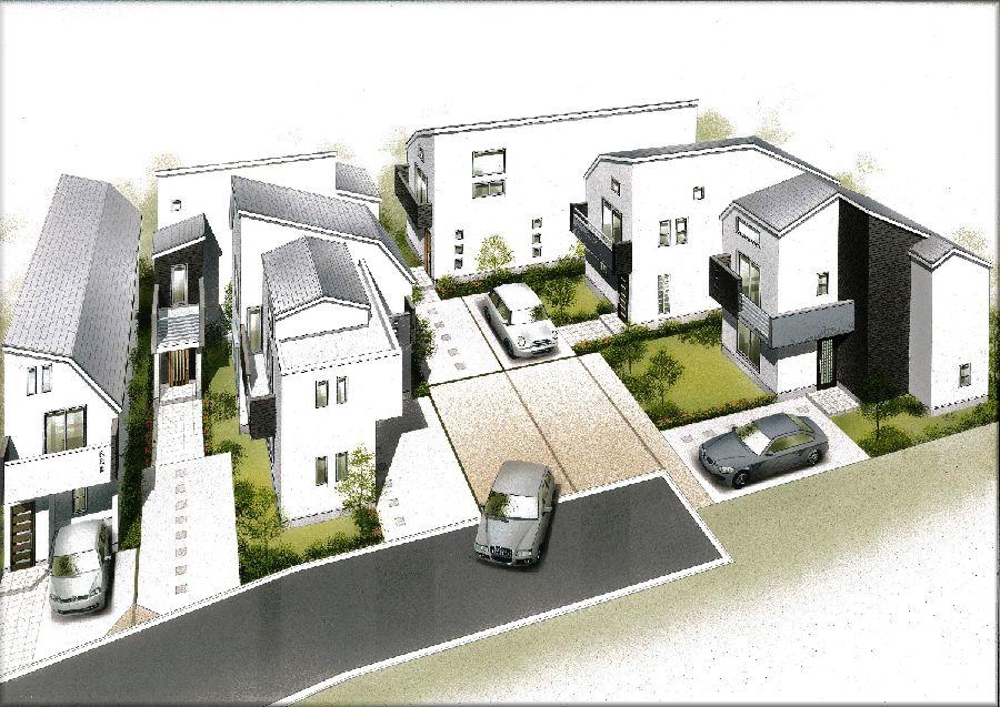 Building plan example (Perth ・ appearance). Image view of the entire subdivision based on the simple unified reference plan