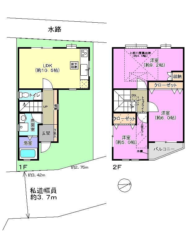 Floor plan. 28.8 million yen, 3LDK, Land area 59.55 sq m , Building area 75.59 sq m
