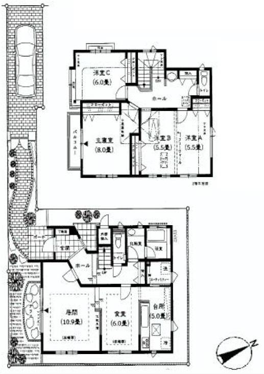 Floor plan. 64,800,000 yen, 4LDK, Land area 131.26 sq m , Building area 118.99 sq m