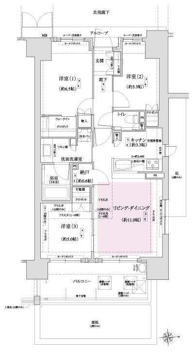 Floor: 3LDK + N + WIC, the occupied area: 70.09 sq m, Price: 57,900,000 yen, now on sale