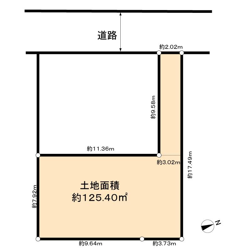 Compartment figure. Land price 69,500,000 yen, Land area 125.4 sq m