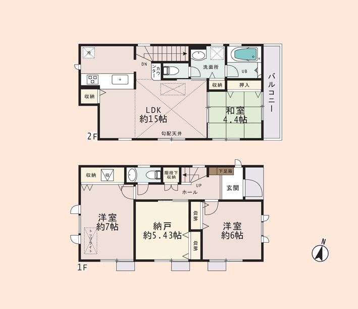 Floor plan. (C Building), Price 49,800,000 yen, 4LDK, Land area 78.06 sq m , Building area 89.88 sq m
