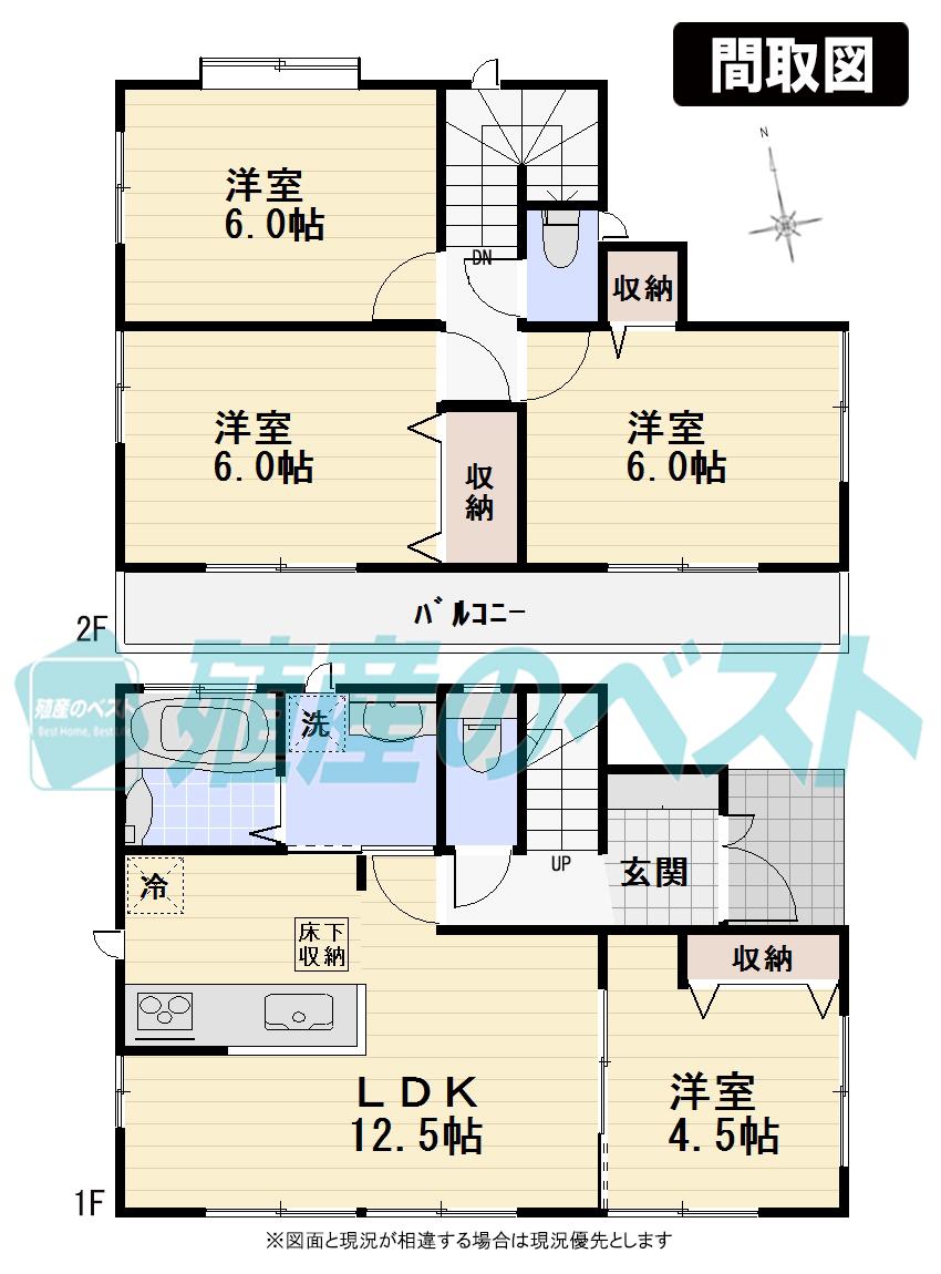 Floor plan. (G Building), Price 51,800,000 yen, 4LDK, Land area 102.02 sq m , Building area 81.56 sq m