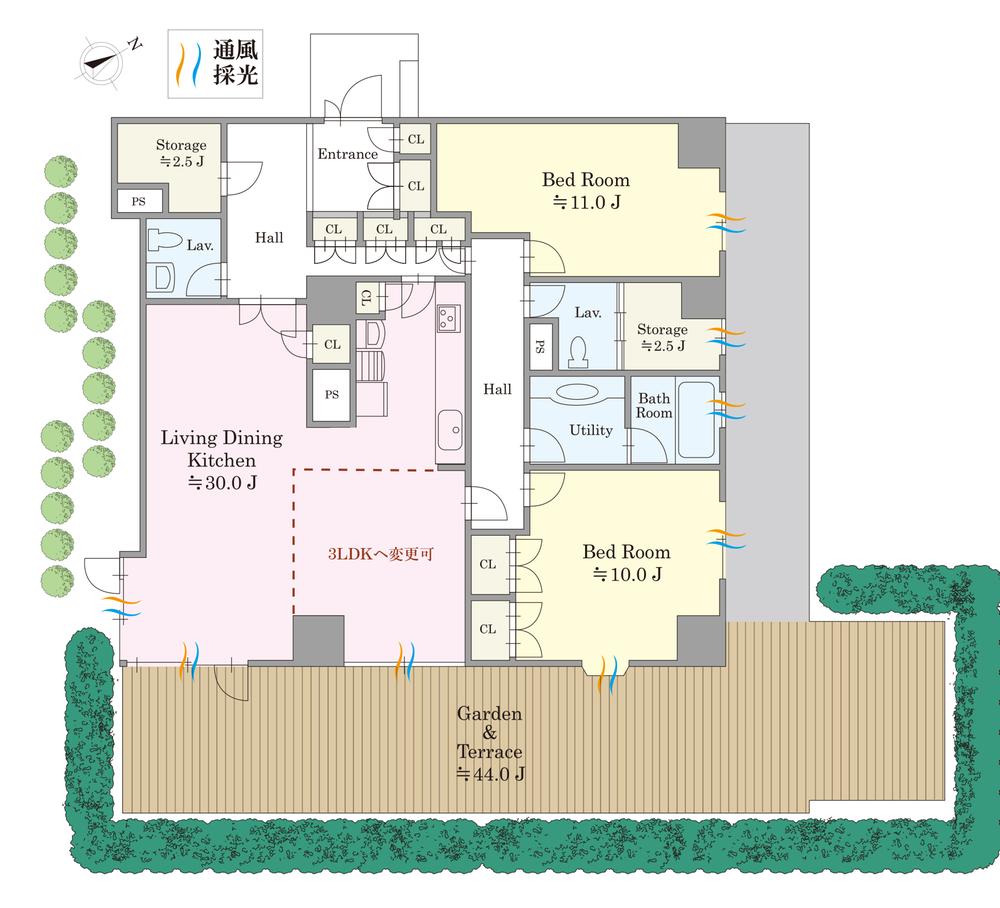 Floor plan. 2LDK, Price 81,800,000 yen, Footprint 137.13 sq m 130 sq m plan that is clear that what is granted because it is large dwelling unit of.
