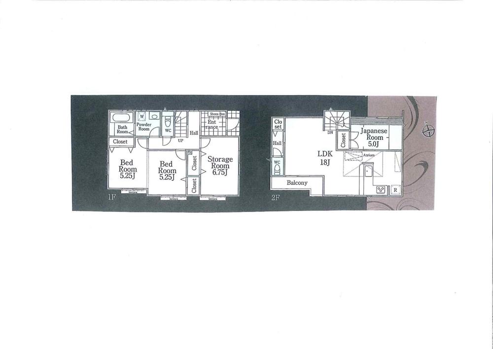 Floor plan. 64,800,000 yen, 4LDK, Land area 106.25 sq m , Building area 96.46 sq m