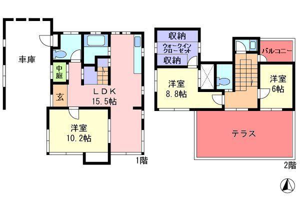 Floor plan. 115 million yen, 3LDK, Land area 204.25 sq m , Building area 170.44 sq m