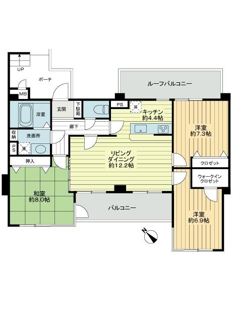 Floor plan. 3LDK, Price 52,800,000 yen, Occupied area 85.97 sq m , Balcony area 9.06 sq m