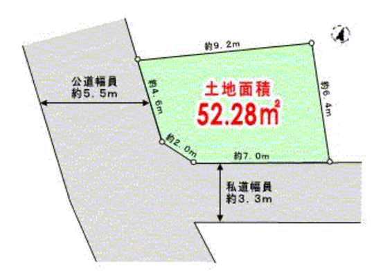 Compartment figure. For the southwest corner lot, There is a feeling of opening. 