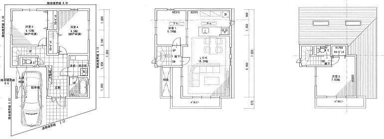 Floor plan. 71,800,000 yen, 4LDK, Land area 80.09 sq m , Building area 109.29 sq m