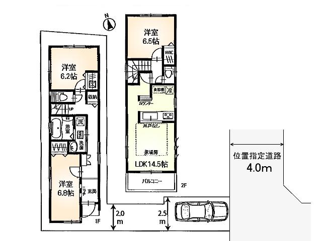 Floor plan. 56,800,000 yen, 3LDK, Land area 92.81 sq m , Building area 85.91 sq m