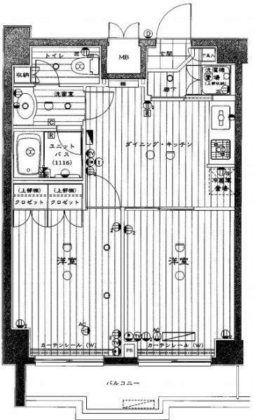 Floor plan. 2DK, Price 27 million yen, Footprint 40.5 sq m , Balcony area 5.73 sq m