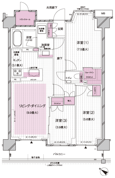Floor: 3LDK + WIC, the occupied area: 70.36 sq m, Price: 41,700,000 yen, now on sale