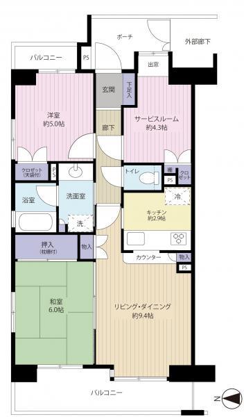 Floor plan. 2LDK+S, Price 29,800,000 yen, Occupied area 60.52 sq m , Balcony area 10.1 sq m floor plan
