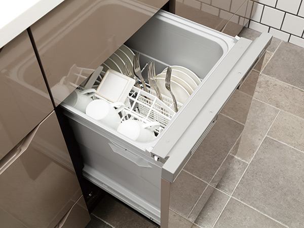 Kitchen.  [Dishwasher] Powerful in possible hot water wash, Dishwasher. Built-in type to produce a space to smart.