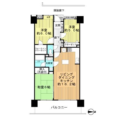 Floor plan. 3LDK + S (storeroom), Price 28.5 million yen, Occupied area 71.25 sq m , Balcony area 12.8 sq m
