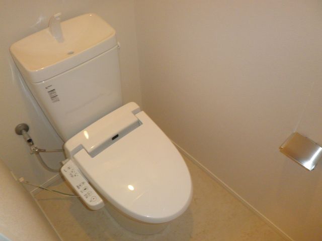 Toilet. It is a warm water washing toilet seat.