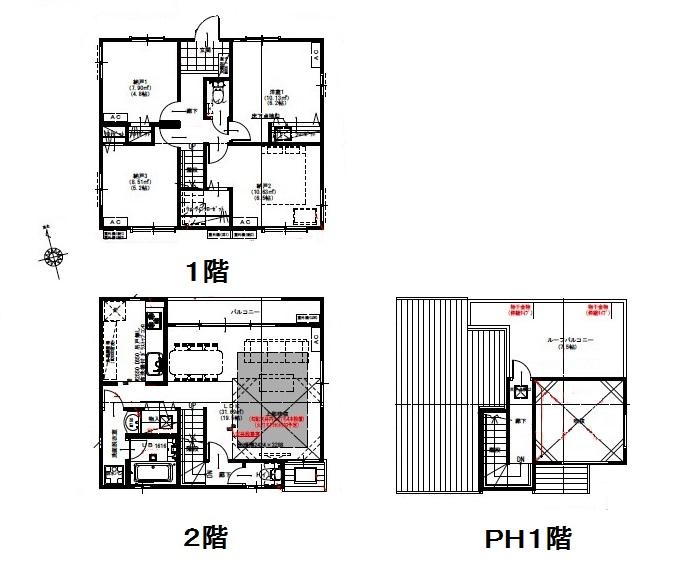 Floor plan. (C Building), Price 37,800,000 yen, 4LDK, Land area 99.42 sq m , Building area 99.62 sq m