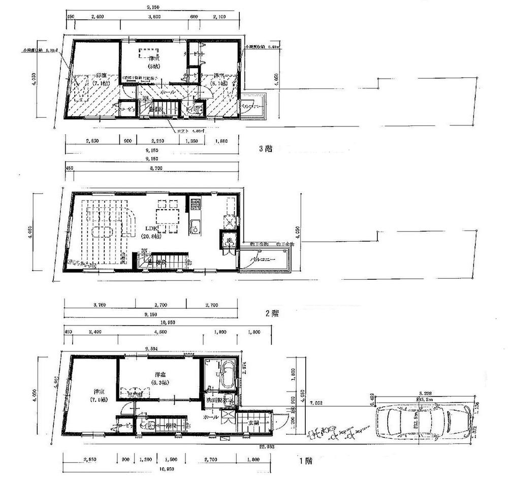 Floor plan. (C Building), Price 49,800,000 yen, 5LDK, Land area 74.49 sq m , Building area 110.58 sq m