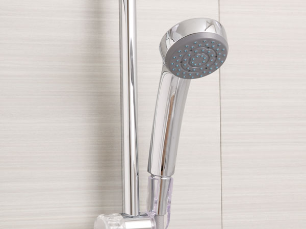 Bathing-wash room.  [Shower slide bar] Chrome tone in consideration of the unity of the shower head. Easily the height of the head, You can adjust freely.