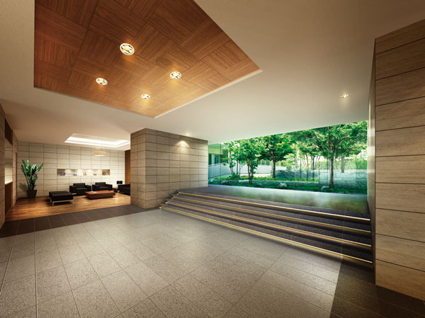 Shared facilities.  [Entrance Hall Rendering CG] If placed in one step House from wrapped in green approach, There is, Entrance Hall of tranquility us wrapped gently. Swaying in the wind green of a private garden in the line of sight of the former, It will keep you soften the heart like a painting depicting the four seasons.