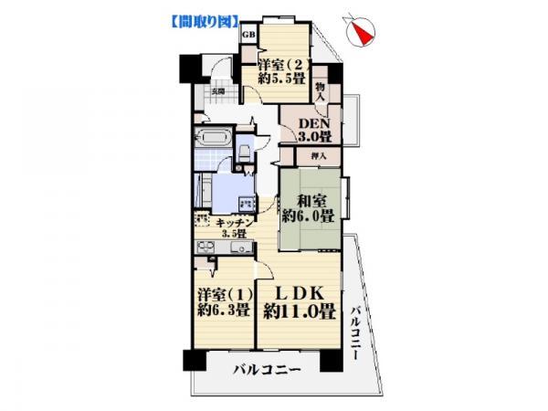 Floor plan. 3LDK, Price 37,800,000 yen, Occupied area 81.94 sq m , Balcony area 21.25 sq m floor plan