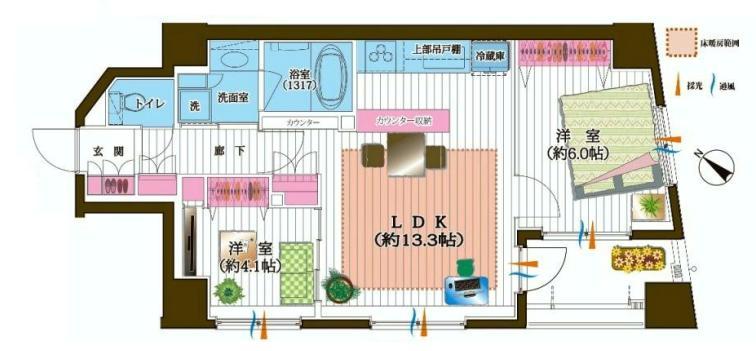 Floor plan. Immediate Available 						 / 							2 along the line more accessible 						 / 							System kitchen 						 / 							Bathroom Dryer 						 / 							Corner dwelling unit 						 / 							Yang per good 						 / 							All room storage 						 / 							24 hours garbage disposal Allowed 						 / 							Face-to-face kitchen 						 / 							Elevator 						 / 							All living room flooring 						 / 							water filter 						 / 							Pets Negotiable 						 / 							Floor heating 						 / 							Delivery Box