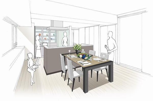 Interior. A type living ・ dining ・ Kitchen Renderings illustrations