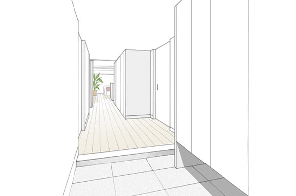 Interior. A type entrance Rendering illustrations
