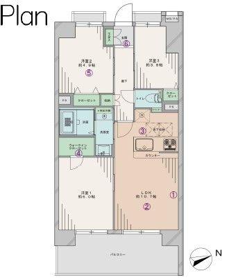 Floor plan. 3LDK, Price 26,800,000 yen, Occupied area 58.52 sq m , Balcony area 11.21 sq m Floor