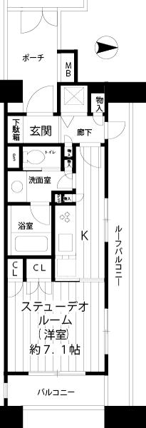Floor plan. 1K, Price 19,800,000 yen, Occupied area 34.62 sq m , Balcony area 6.47 sq m   ■ Ventilation per corner room dwelling unit ・ Lighting is good rooms.