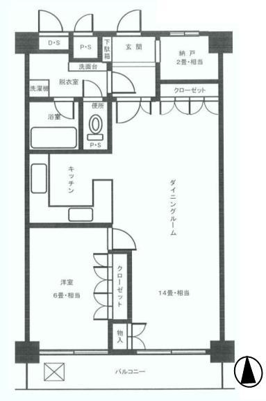 Floor plan. 1LDK, Price 22,800,000 yen, Occupied area 54.54 sq m , Per balcony area 6.48 sq m top floor, Exposure to the sun ・ ventilation ・ View is good.