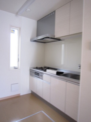 Kitchen. 3-neck gas stove ・ System kitchen with grill