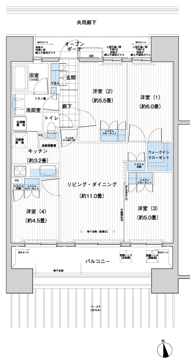 Floor: 4LDK + WIC, the occupied area: 75.07 sq m