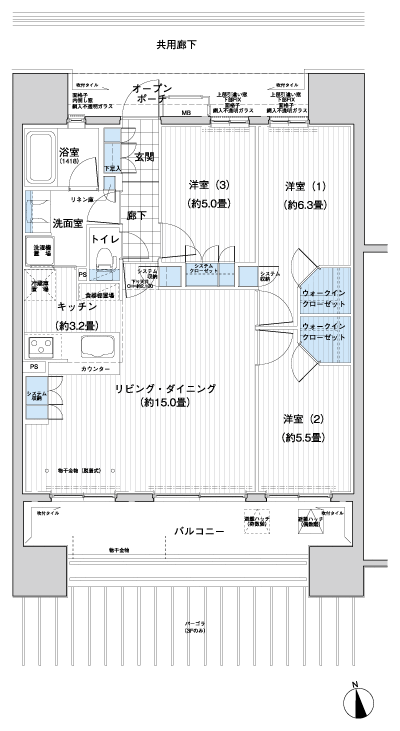 Floor: 3LDK + 2WIC, occupied area: 75.07 sq m