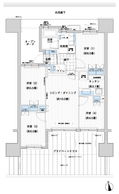 Floor: 4LDK, occupied area: 70.95 sq m
