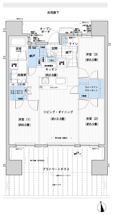 Floor: 3LDK + 2WIC + N, the occupied area: 72.31 sq m