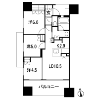 Floor: 3LDK, occupied area: 61.83 sq m