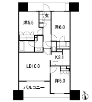 Floor: 3LDK + WIC, the occupied area: 65.13 sq m
