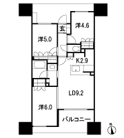 Floor: 3LDK, occupied area: 58.43 sq m