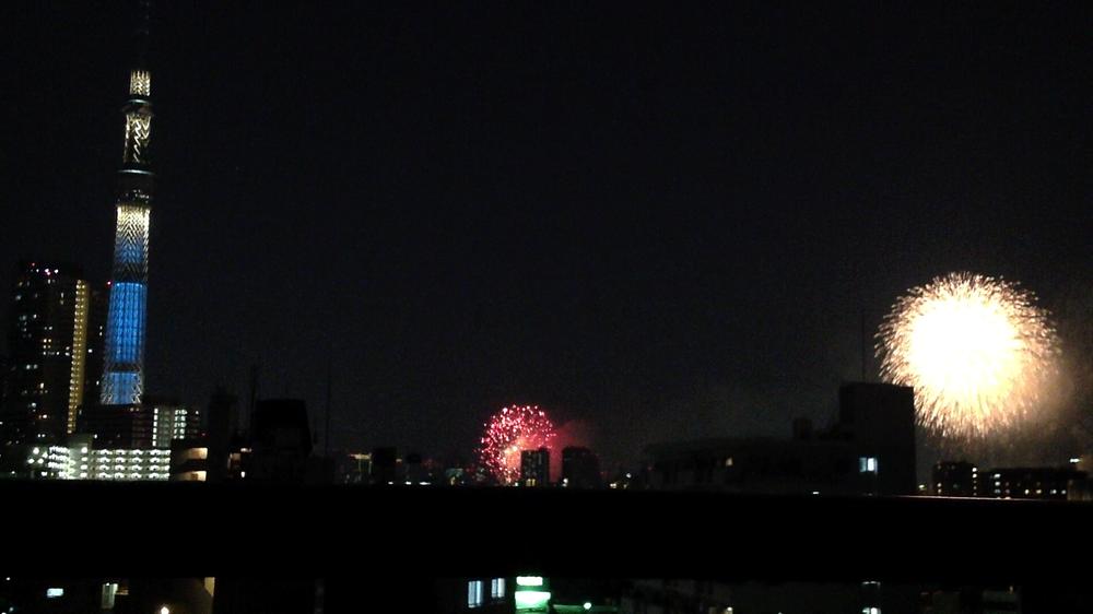 Balcony. Sumida River fireworks of last year (August 2012) shooting