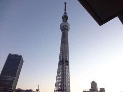 View. Also it looks Sky tree from the room