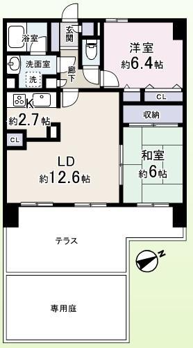 Floor plan. Renovation dwelling unit marked with private parking in a private garden!