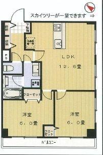 Floor plan. 2LDK, Price 25,800,000 yen, Occupied area 52.18 sq m , Balcony area 6.5 sq m