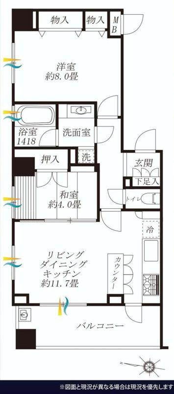 Floor plan. 2LDK, Price 33,800,000 yen, Occupied area 58.04 sq m , Balcony area 10.68 sq m 2LDK It is energy-saving apartment which adopted the external insulation construction method