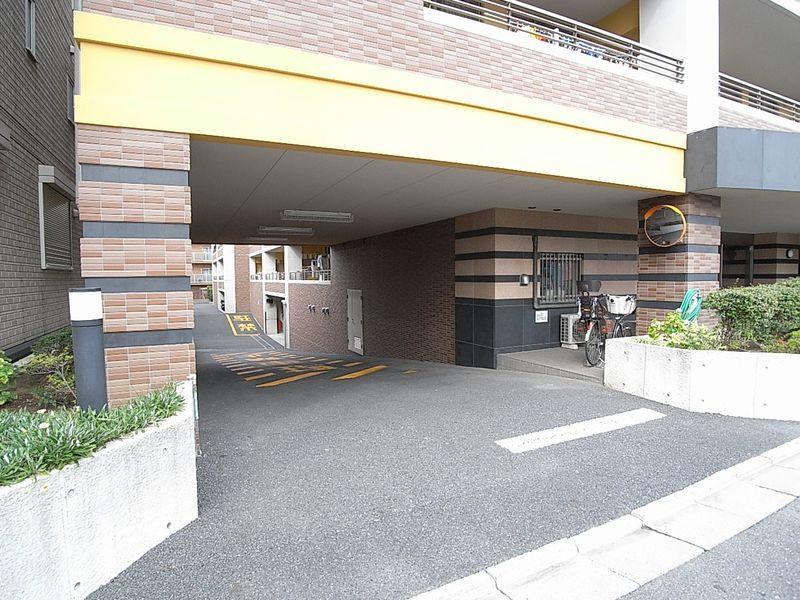 Parking lot. The entrance of the parking lot