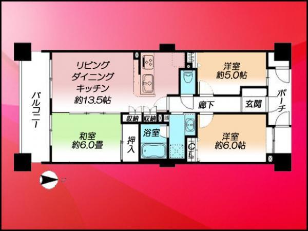 Floor plan. 2LDK+S, Price 39,800,000 yen, Footprint 67.8 sq m , Balcony area 11.28 sq m