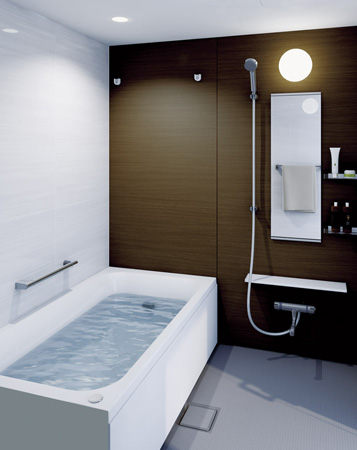 Bathing-wash room.  [Bathroom] Bathroom devoted to clean and simple to heal daily fatigue. It has secured the 1418 size to relax comfortably. (B type bathroom Rendering CG)