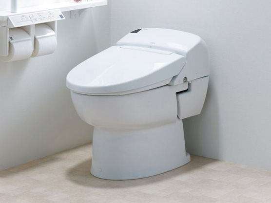Bathing-wash room.  [Tankless toilet] Also effortless care in full auto (remote control) toilet bowl cleaning function, It was adopted water-saving tankless toilet. (Same specifications)