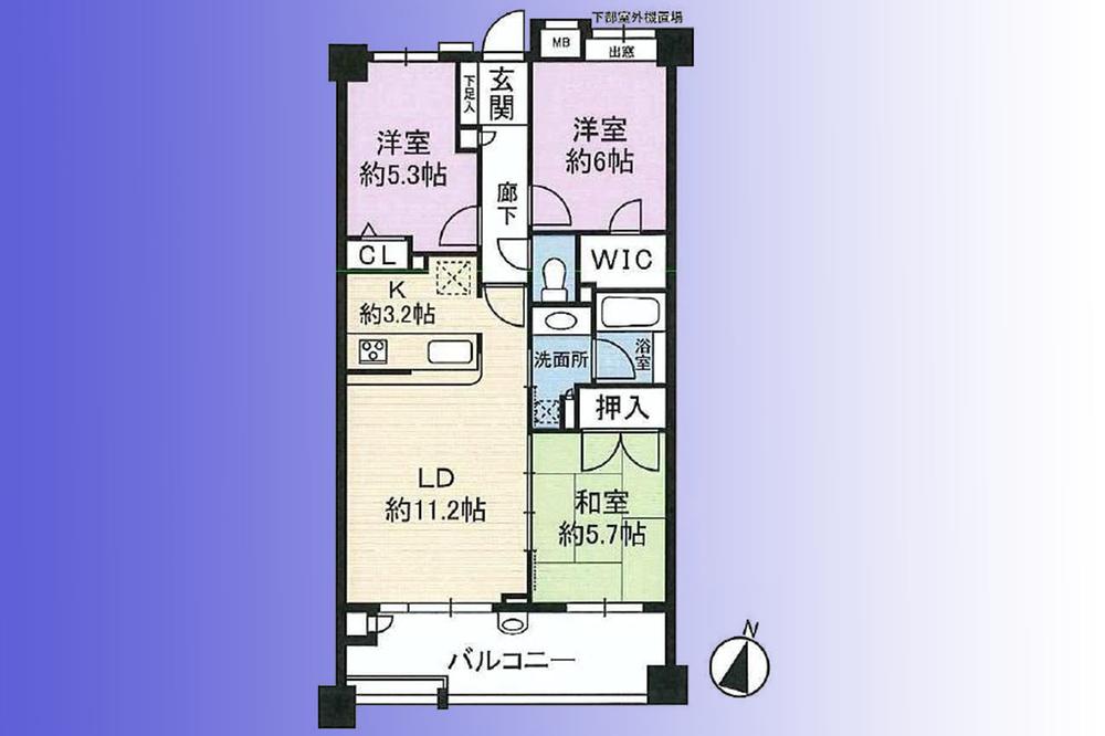 Floor plan. 3LDK, Price 26,800,000 yen, Footprint 68.4 sq m , Balcony area 10.98 sq m   [Floor plan] There is housed in each room!