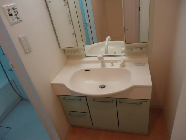 Washroom. * It is a photograph of the 301 in Room.